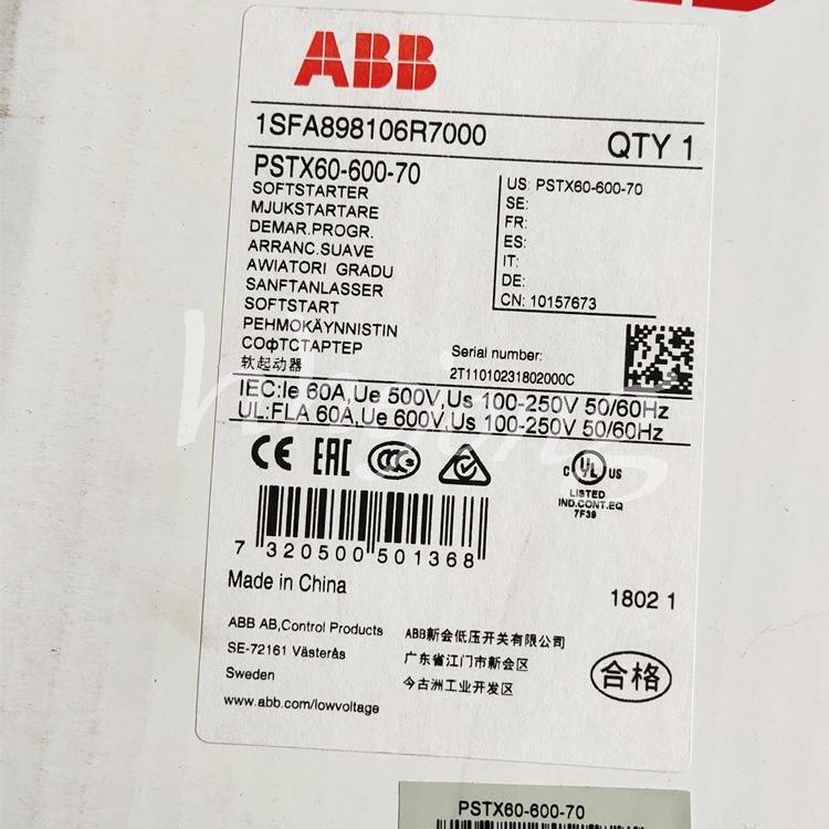 ABB Soft Starter PSTX60-600-70 1SFA898106R7000 - ABB