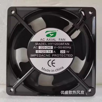 1PCS AC AXIAL FAN HY12038FAN AC220V-240V 0.12A/0.14A 12CM Cabinet Cooling Fan
