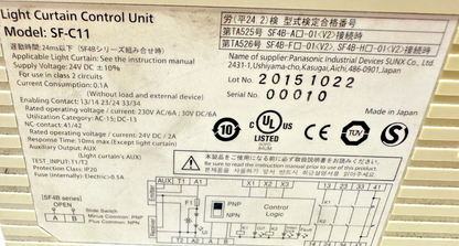 used Panasonic SF-C11 Light Curtain Control Unit - PANASONIC