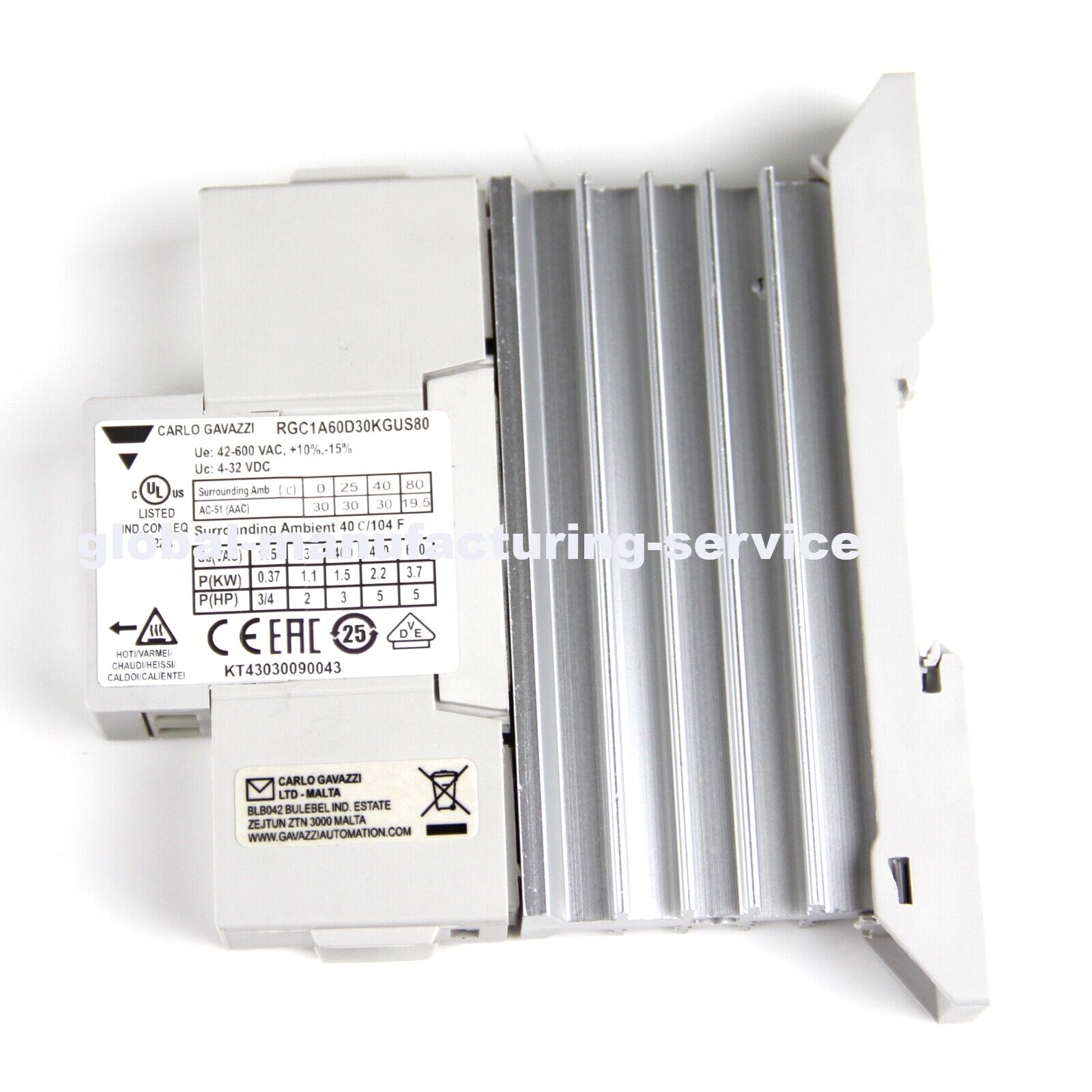 CARLO GAVAZZI Solid State Relay RGC1A60D30KGUS80 - CARLO GAVAZZI