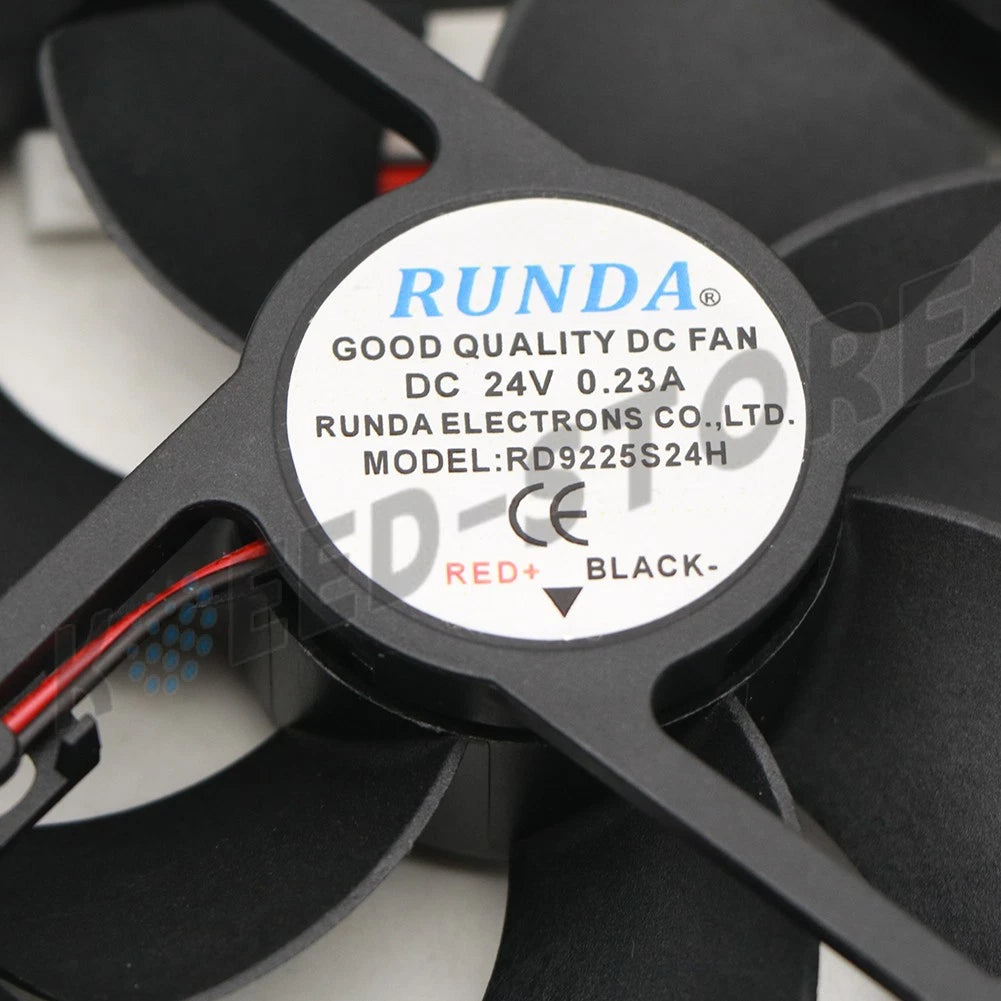 1PCS RUNDA Fan RD9225S24H DC24V 0.23A 9225 9CM 2 Wire Cooling Fan