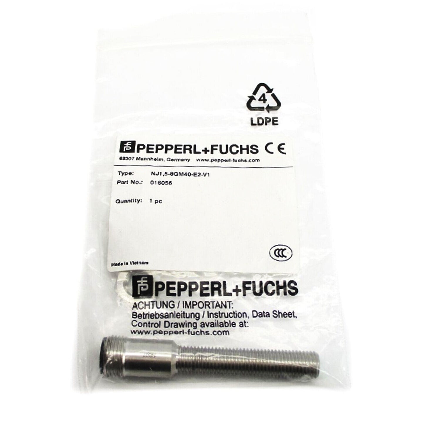 PEPPERL+FUCHS NBB1.5-8GM40-E2-V1 Inductive Sensor - PEPPERL+FUCHS