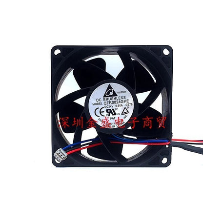 Delta QFR0824GHE-CE76 8038 DC24V 0.6A 80*80*38MM 3-Pin Inverter Cooling Fan