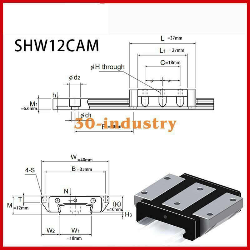 1Pcs SHW12CAM Linear Guide Slider for Precision Applications - Unknown