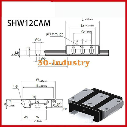 1Pcs SHW12CAM Linear Guide Slider for Precision Applications - Unknown