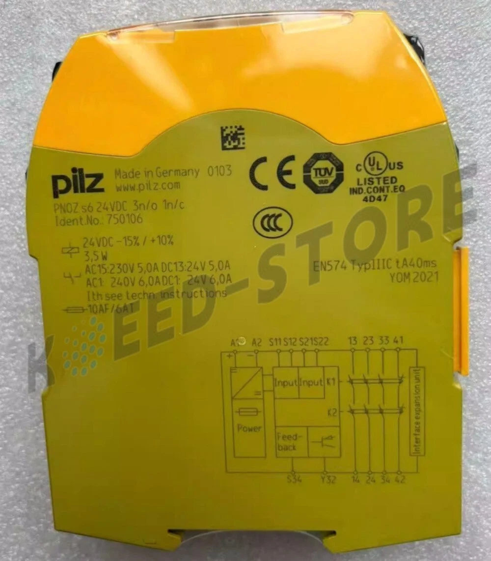 750106 1 Pcs Pro Sealed PILZ 750106 PNOZ s6 Safety Relay 24VDC