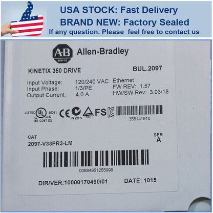 2097-V33PR3-LM Sealed New Allen Bradley Kinetix 350 Servo Drive 2097 V33PR3 LM - KOEED