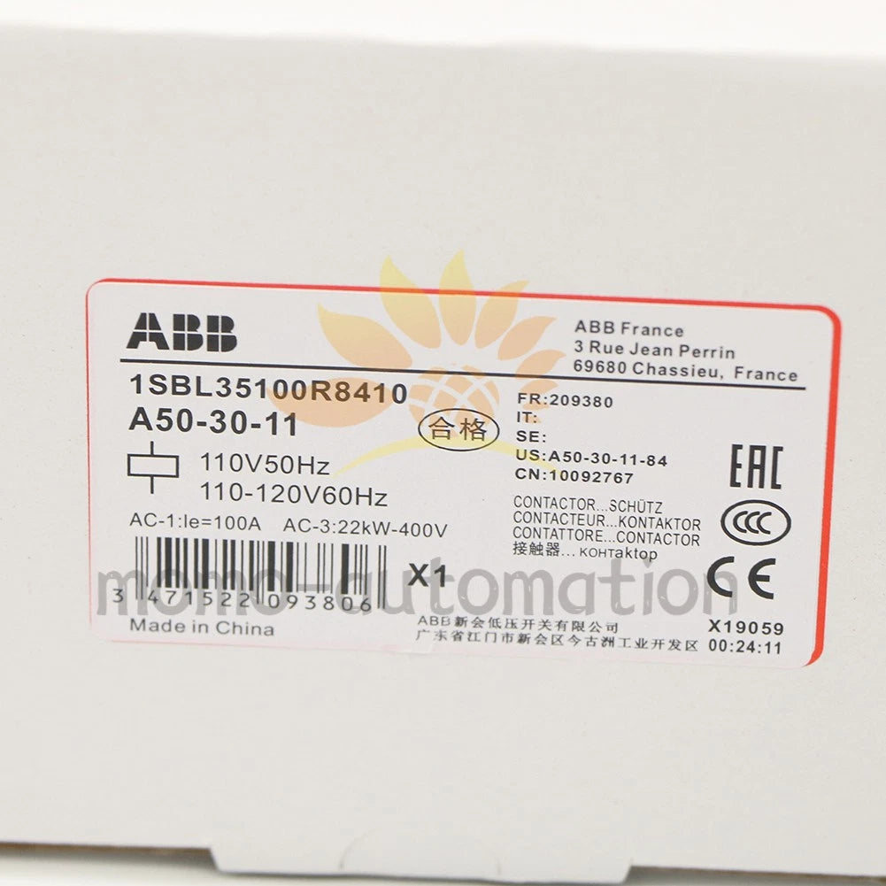 ABB A50-30-11 110V 50Hz/110-120V 60Hz Contactor 1PCS #MO