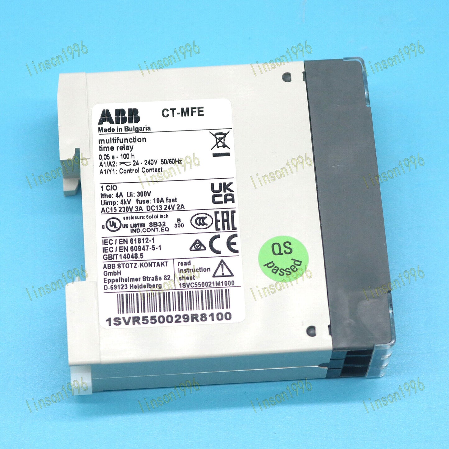1PCS CT-MFE ABB Time Relay Multifunction 1c/o, 0.05s-100h, 24-240VAC/DC - ABB