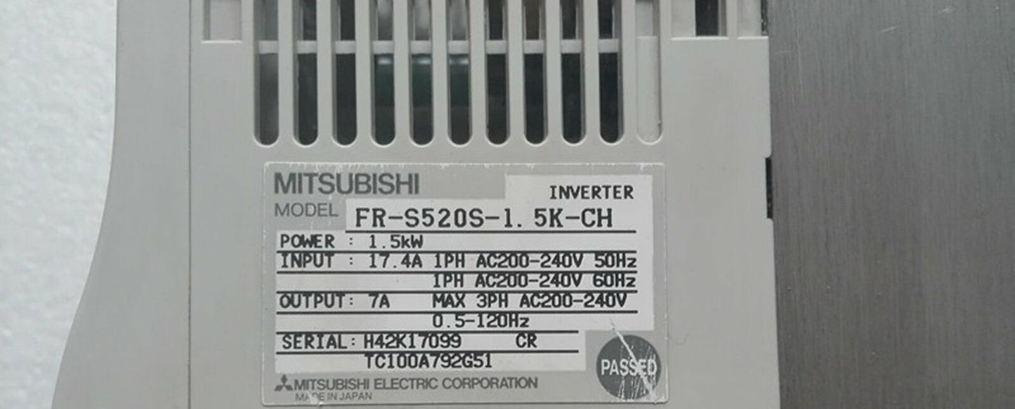 used Mitsubishi inverter FR-S520S-1.5K-CH tested in good condition - MITSUBISHI