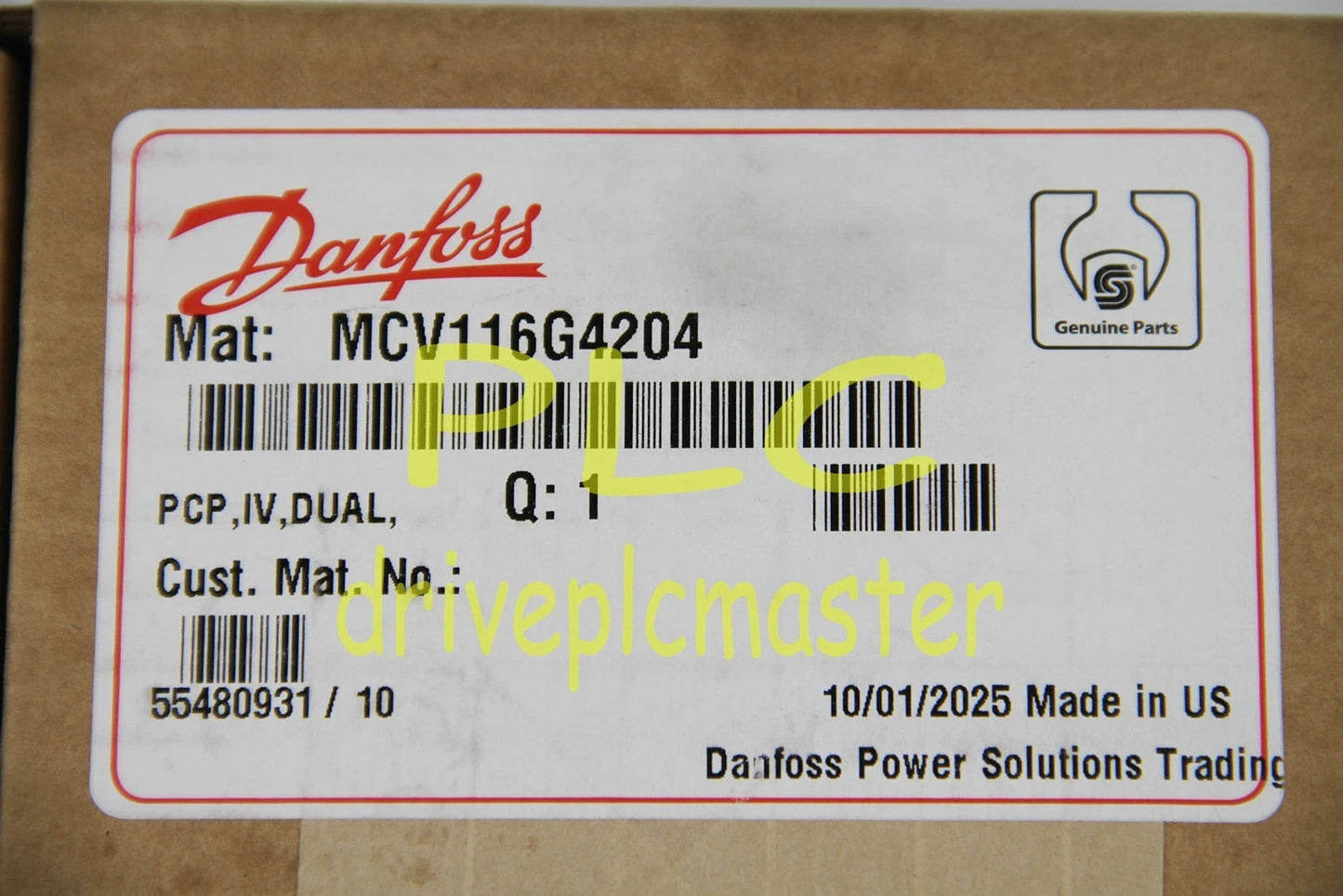MCV116G4204 Danfoss pressure control pilot #dr