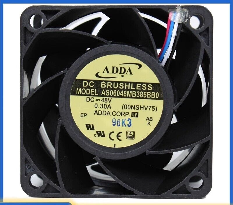 ADDA AS06048MB385BB0 48V 0.30A 6038 6CM 4-Wire Server Chassis Cooling Fan