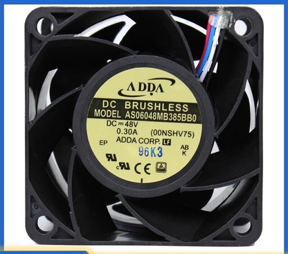 ADDA AS06048MB385BB0 48V 0.30A 6038 6CM 4-Wire Server Chassis Cooling Fan