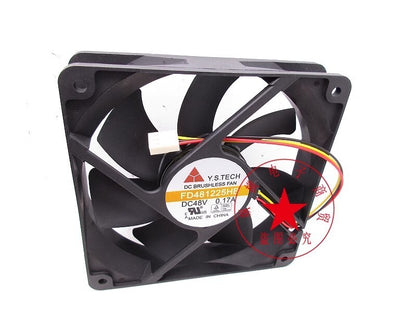 Y.S.TECH FD481225HB 12025 DC48V 0.17A 12CM 3-Pin Dual Ball Ball Server Fan