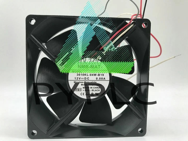 1 PCS NMB Fan 3610KL-04W-B19 DC12V 0.08A 9025 9CM 3 Wire