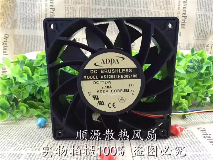 ADDA AS12024HB389100 12038 DC24V 2.10A 12CM 4-Wire Cooling Fan