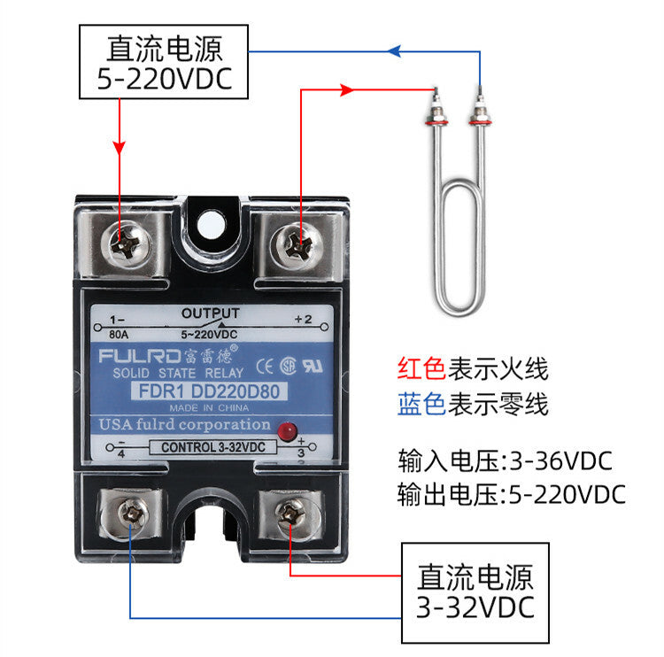new FULRD single-phase solid state relay DC-DC FDR1 DD220D80 80A SSR-80DD
