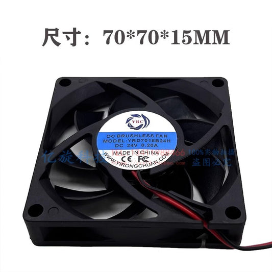 YRC YRD7015B24H 7015 DC24V 0.20A 7CM 2-wire silent inverter cooling fan