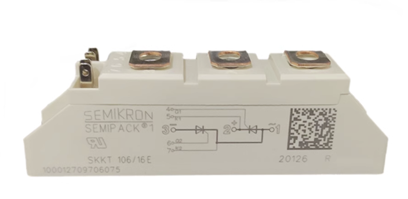 new Lot of 12pcs  Semikron SKKT106/16E Thyristor Module, 106A, 1.6kV, A 46 7-Pins Semikron