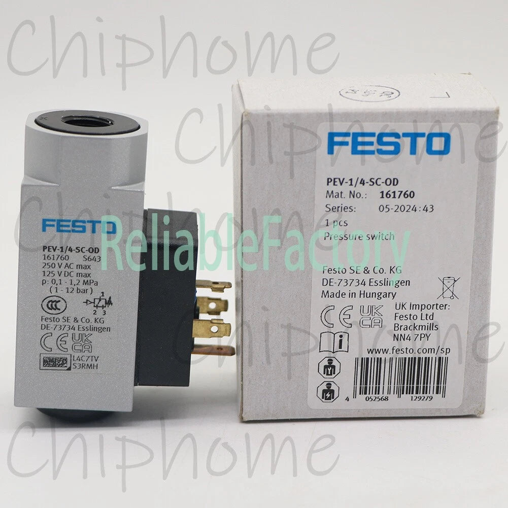 1PCS Festo Pneumatic PEV-1/4-SC-OD 161760 Pressure Switch PEV-1/4-SC-0D