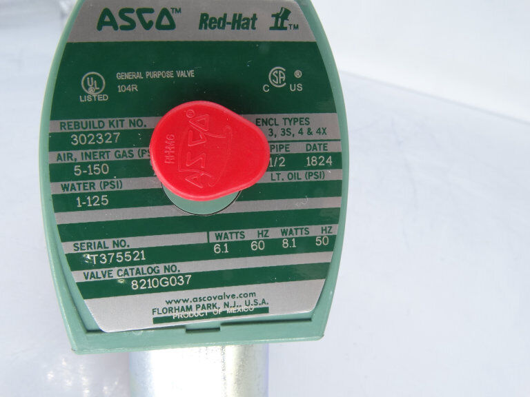 ASCO 8210G037 Valve - 120/60 & 110/50 Flow Control - ASCO
