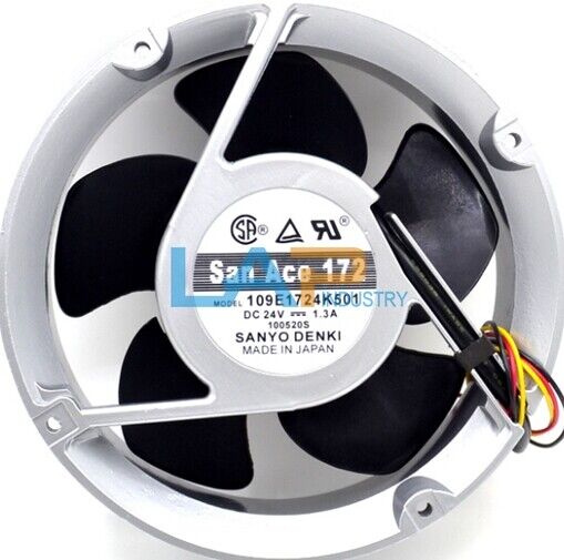 SANYO Inverter Cooling Fan 109E1724K501, 3-Wire DC24V 1.3A - SANYO