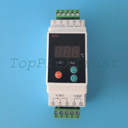 Din Rail Thermostat w/Sensor 2 Way Relay Output Temperature Controller AC90-260V