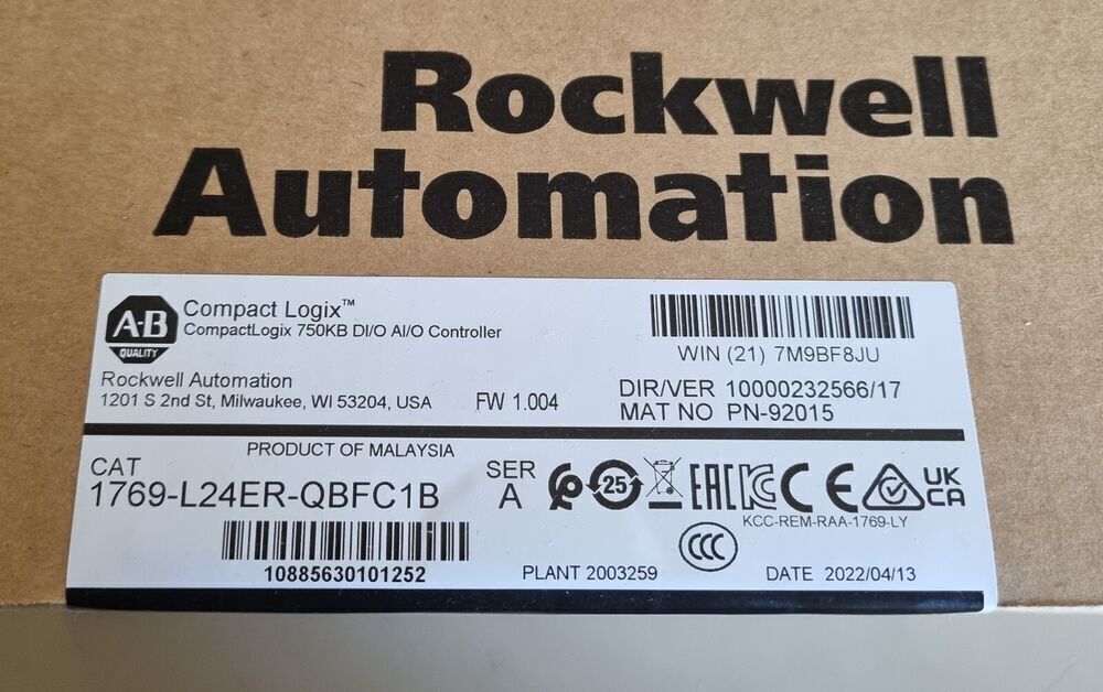 Allen-Bradley CompactLogix Controller 1769-L24ER-QBFC1B - Efficient Industrial Automation Solution - ALLEN-BRADLEY