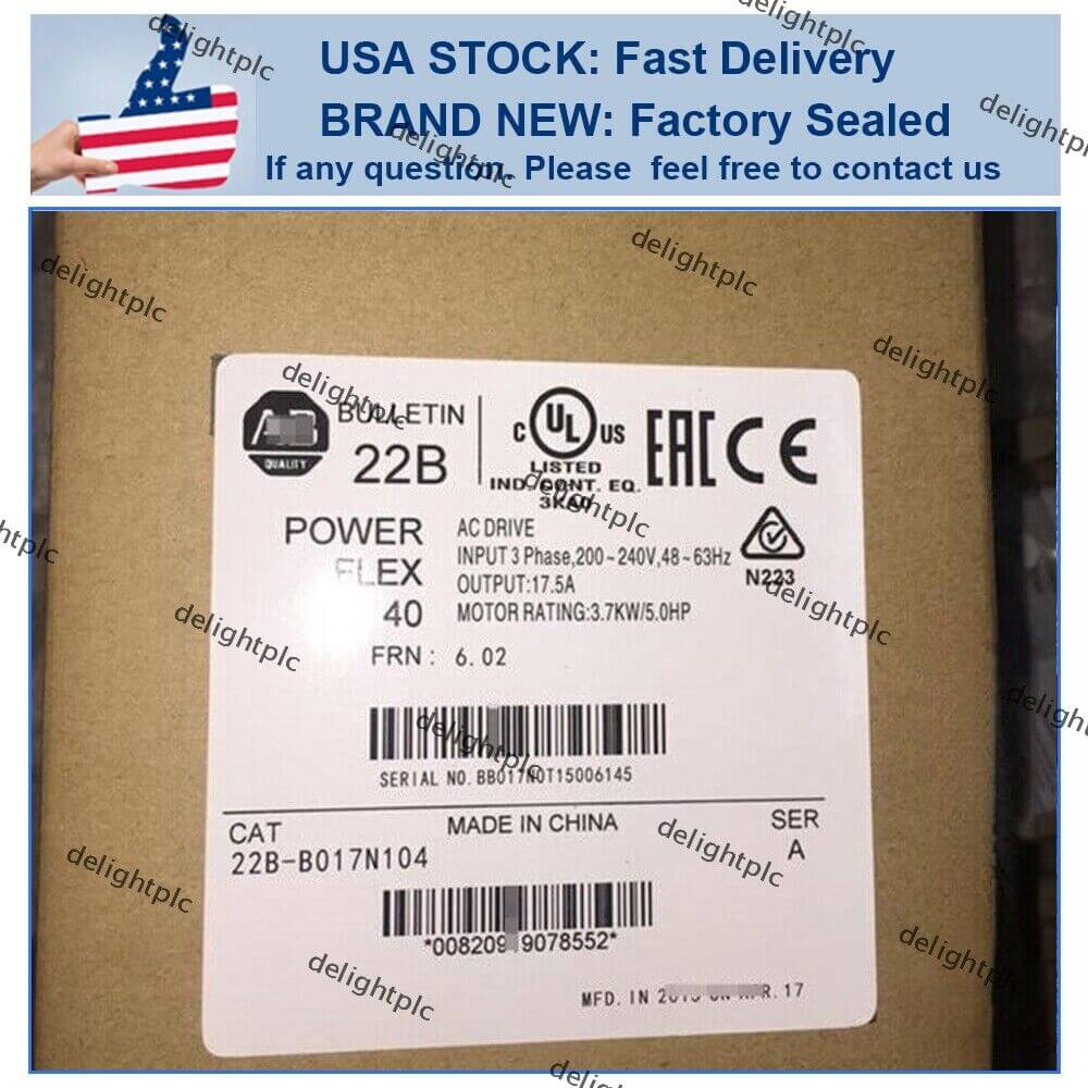 Allen Bradley 22B-B017N104 PowerFlex 40 AC Drive 17A 5HP New AB - ALLEN BRADLEY
