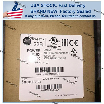 Allen Bradley 22B-B017N104 PowerFlex 40 AC Drive 17A 5HP New AB - ALLEN BRADLEY