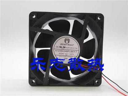 PELKO Motors K1238X24BPLXY-7 DC24V 1.207A 12CM 2-Wire Inverter Cooling Fan