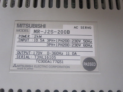 1PC MITSUBISHI AC SERVO DRIVER MR-J2S-200B MRJ2S200B