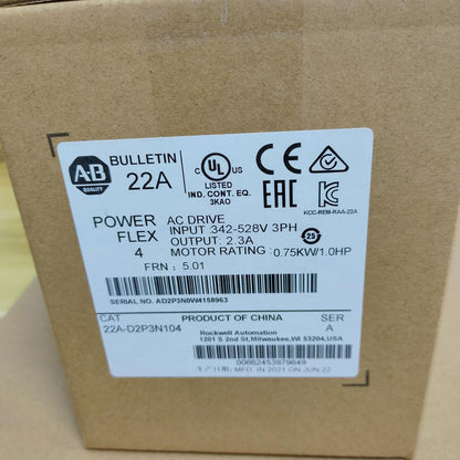 Allen-Bradley 22A-D2P3N104 Powerflex 4 AC Drive 1HP - ALLEN-BRADLEY