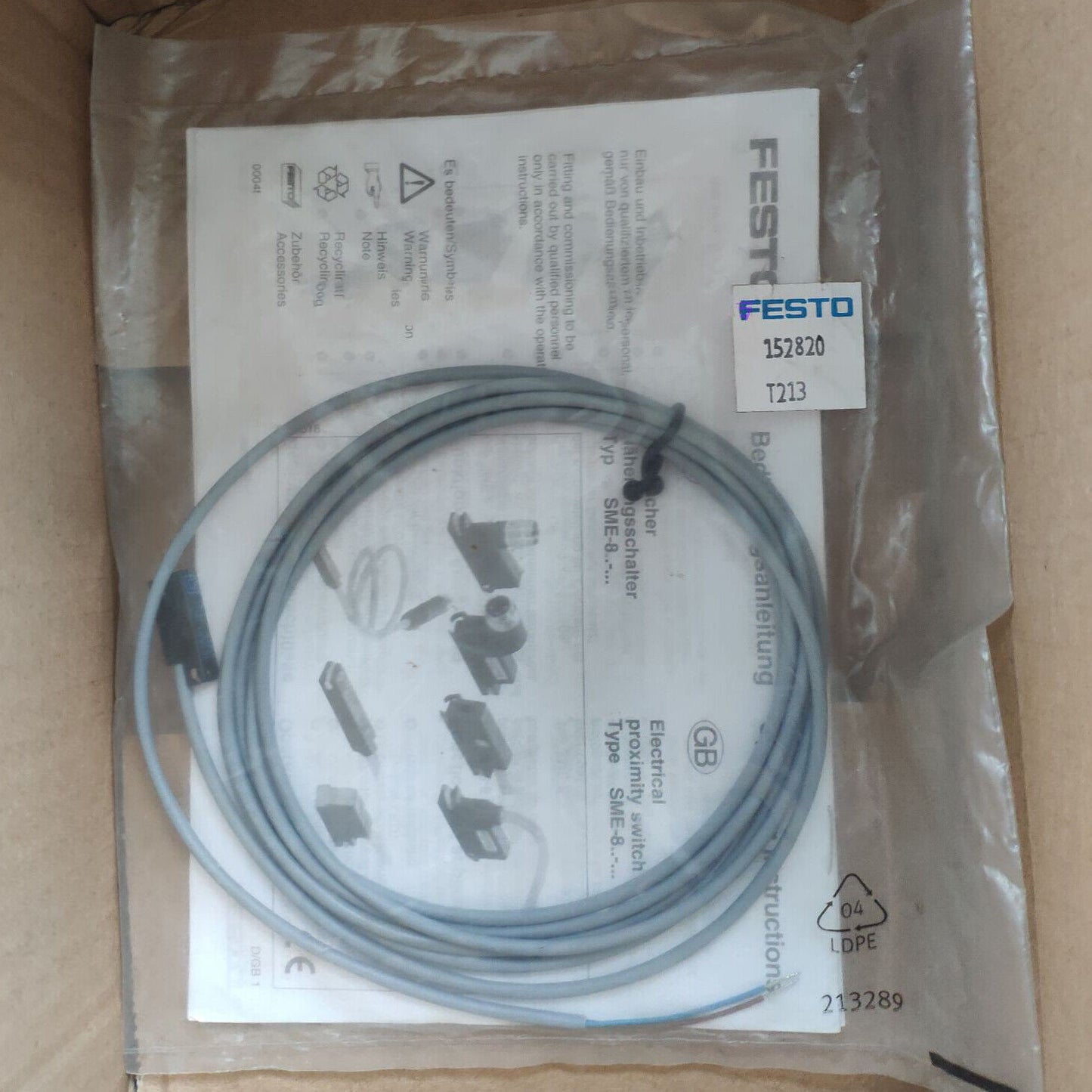 FESTO Magnetic Switch SME-8-K-LED-230 152820 Spot Stock Energy Efficient LED Magnetic Switch - FESTO