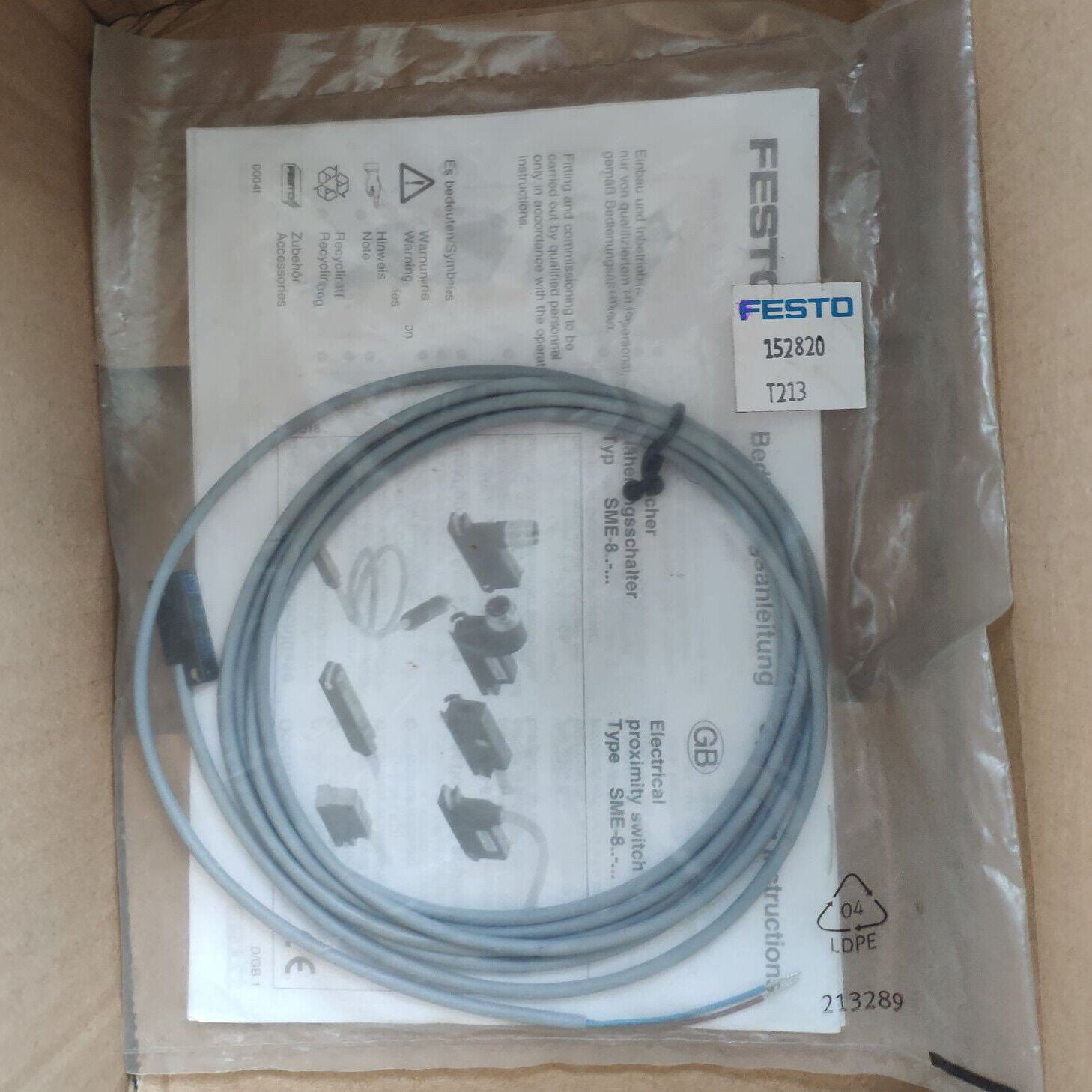 FESTO Magnetic Switch SME-8-K-LED-230 152820 Spot Stock Energy Efficient LED Magnetic Switch - FESTO