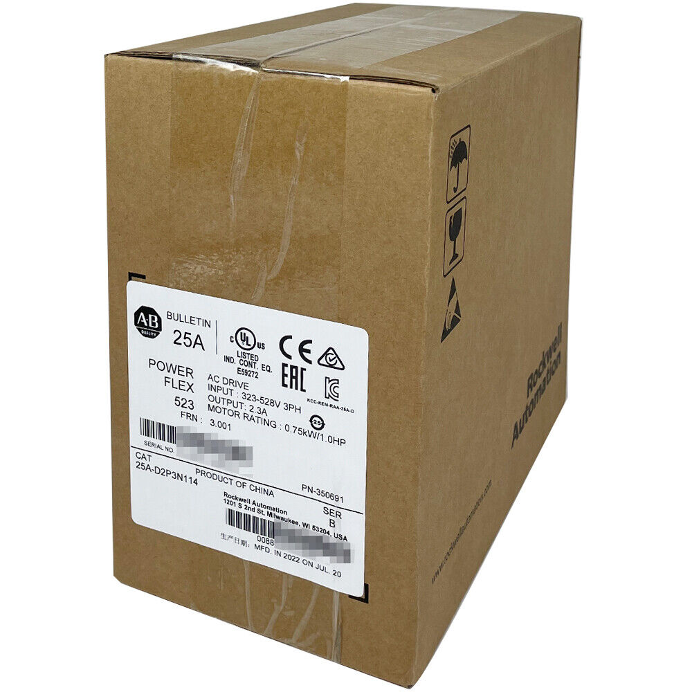 Allen-Bradley PowerFlex 523 AC Drive Factory Sealed 25A-D2P3N114 New - ALLEN-BRADLEY