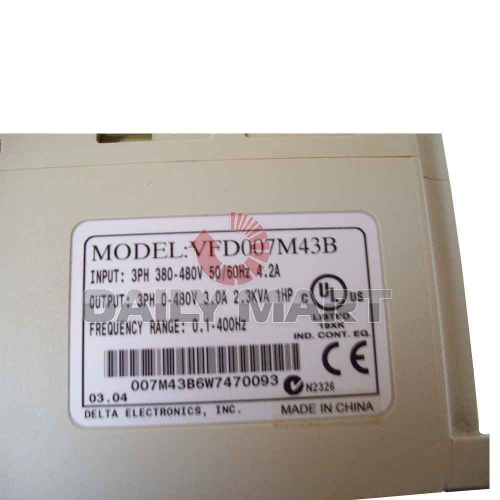new Delta VFD007M43B PLC 0.75KW 460V Three Phase Sensorless Vector Micro AC Drive - DELTA