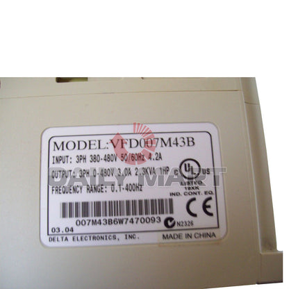 new Delta VFD007M43B PLC 0.75KW 460V Three Phase Sensorless Vector Micro AC Drive - DELTA