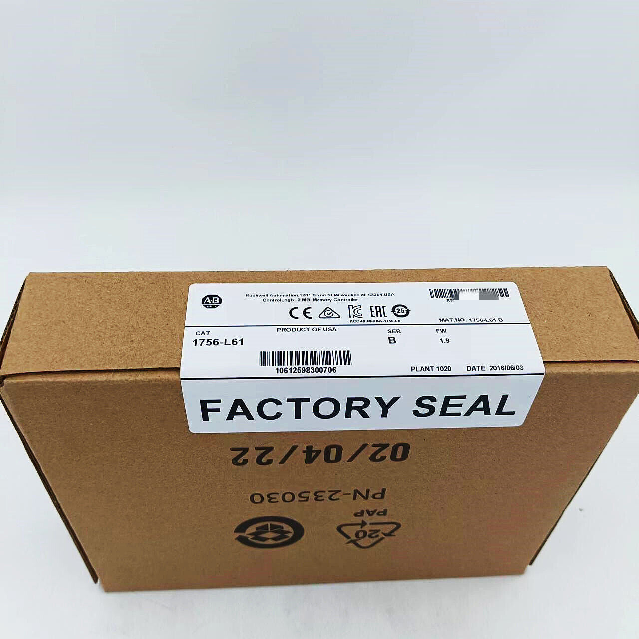 Control Logix Logix5561 Processor AB 1756-L61 2MB TX - ALLEN-BRADLEY