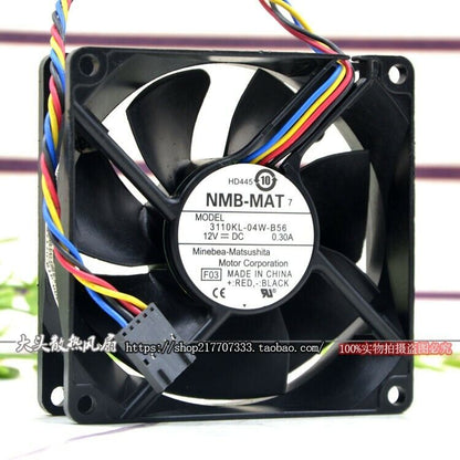 new NMB-MAT 3110KL-04W-B56 12V 0.30A 8cm 4-wire PWM server fan