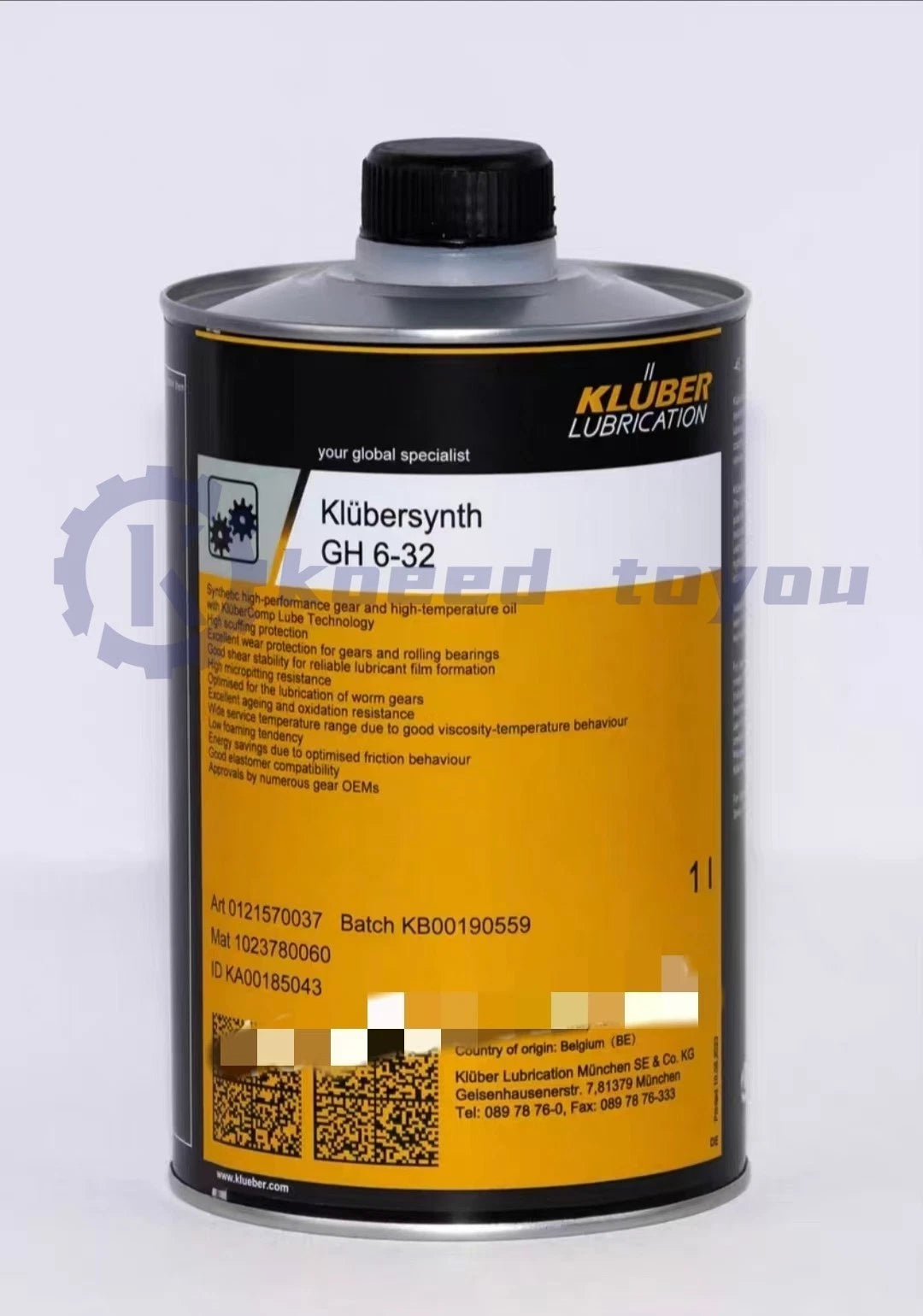 1PCS KLUBER Lubrication Klubersynth GH 6-32 1L ( 1000ml) Free shipping ~