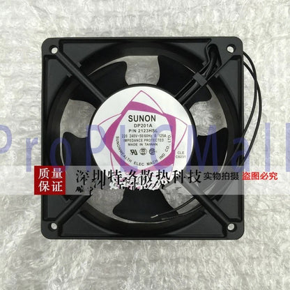 For SUNON Fan DP201A P/N 2123HSL AC 220/240V 12038 12CM 2 WIRE aluminum frame #F