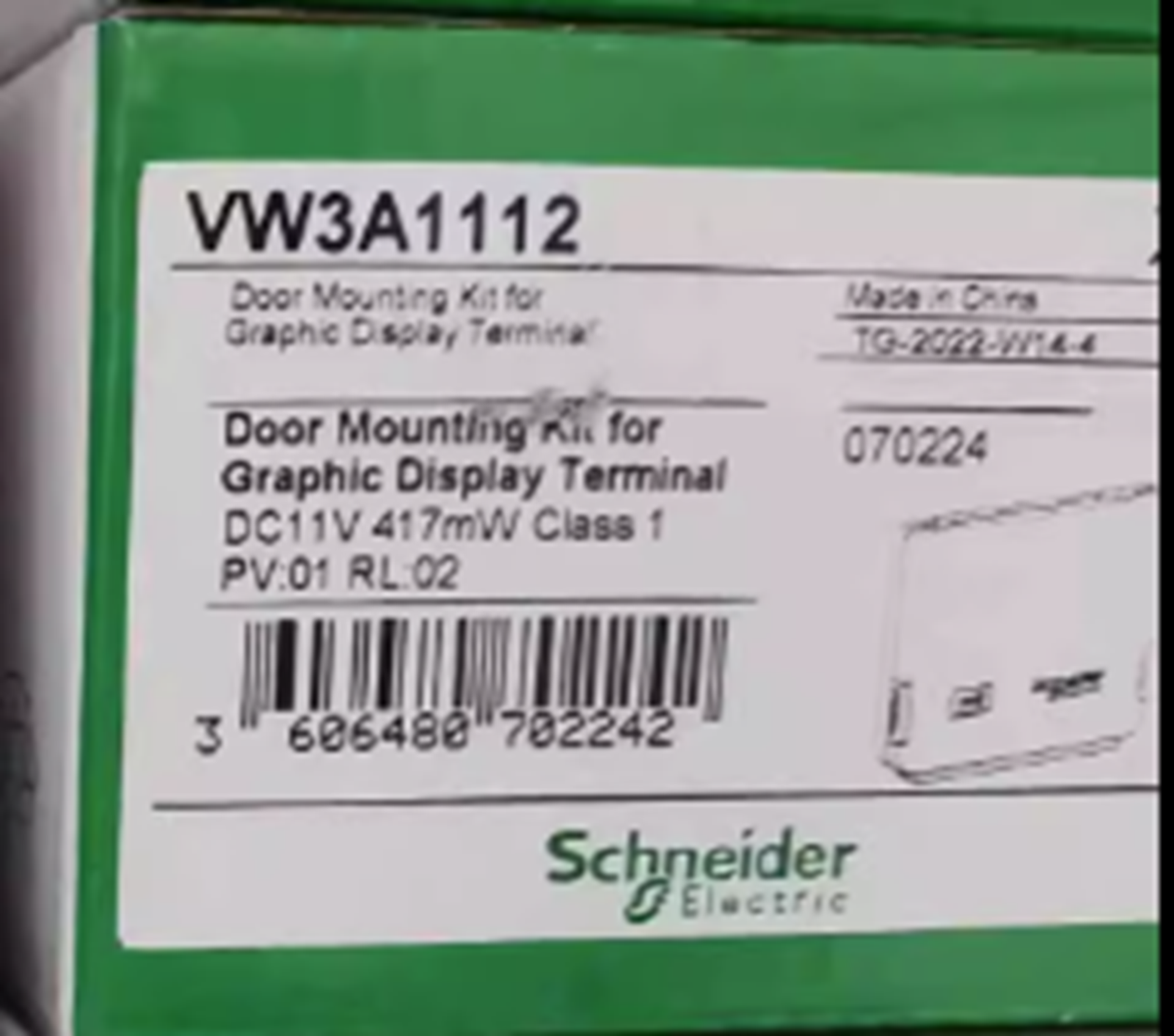 SCHENIDER ELECTRIC VW3A1112 DOOR MOUNTING KIT NSMP - SCHENIDER ELECTRIC