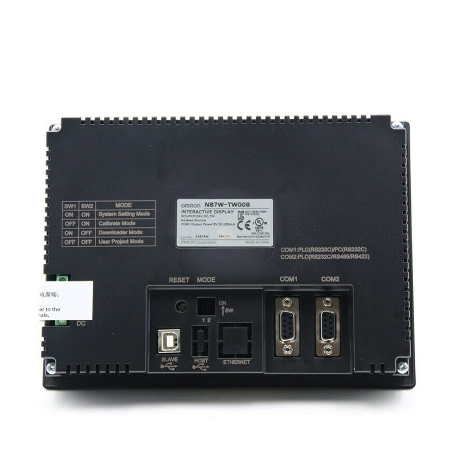 OMRON NB7W-HMI 7" COLOR TFT LCD, 24VDC, TOUCH SCREEN PANEL - OMRON