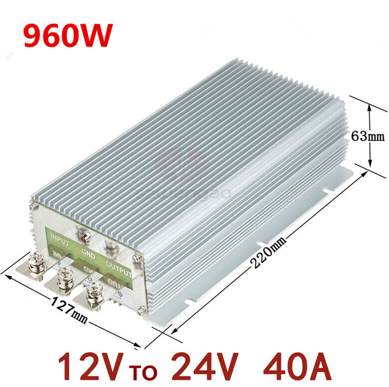 new 12V to 24V 40A 960W Booster Automotive High Power Converter DC-DC - POWERTECH SOLUTIONS