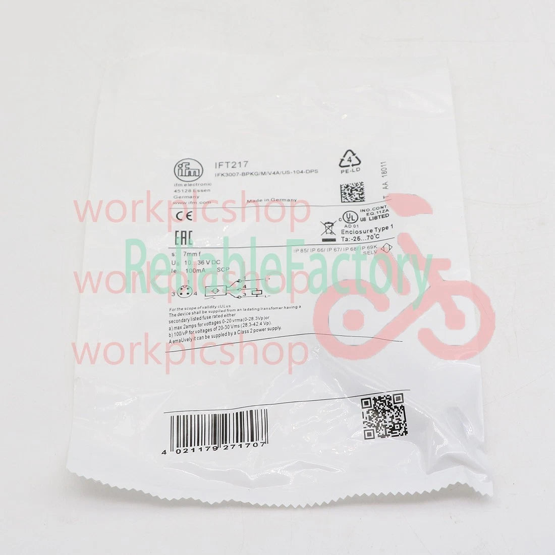 1Pc IFM IFT217 Inductive Sensor Threaded Type 10...30 DC PNP