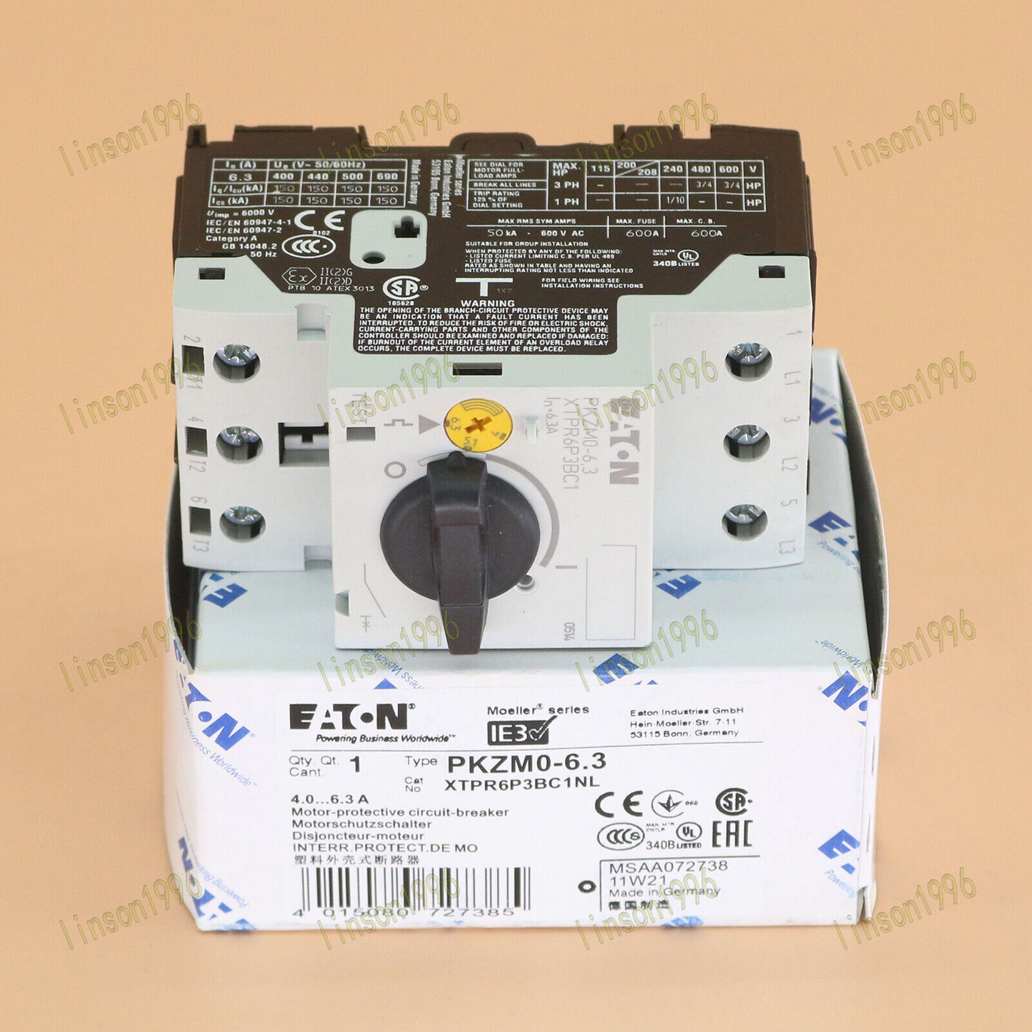 1PC Eaton PKZM0-6.3 Magnetic Circuit Breaker - EATON