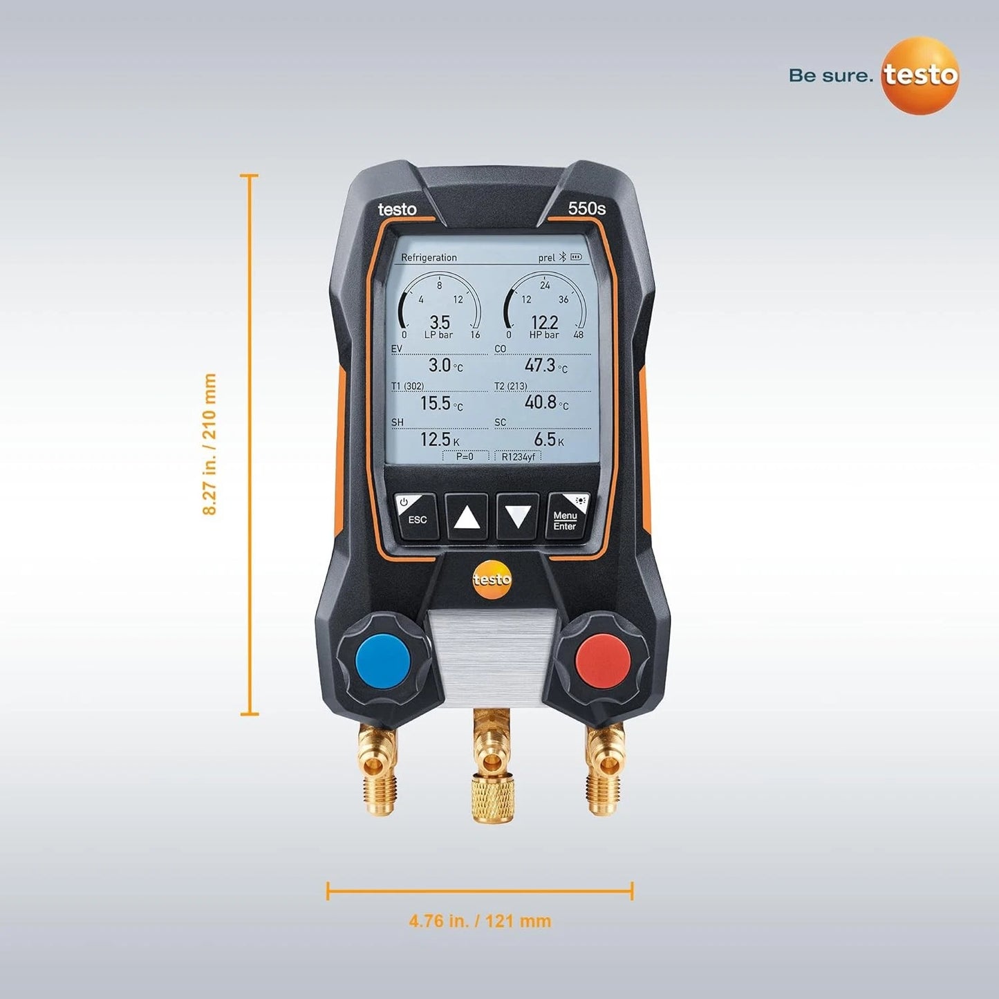 Testo 550s SMART KIT 2-Valve Digital Manifold/Wireless Temp Probe Fast delivery