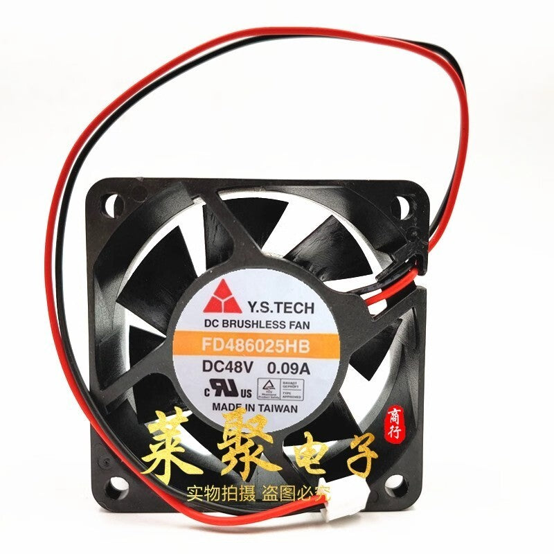 Y.S.TECH FD486025HB 6025 DC48V 0.09A 6CM 2-wire silent cooling fan