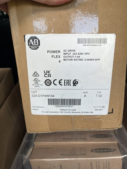 Allen-Bradley New PowerFlex4 AC Drive 22A-D1P4N104 - ALLEN-BRADLEY